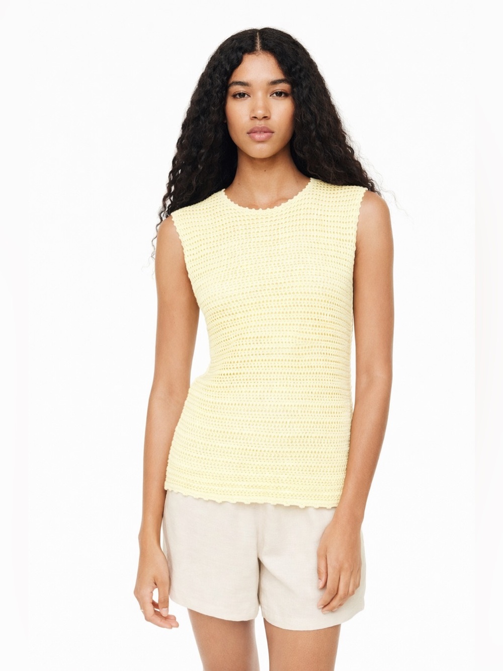 NWT - WILFRED (ARITZIA) Peek Top - Sweater in whipped butter yellow. Large